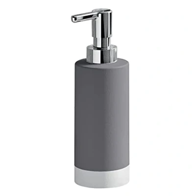 Image of Gedy G New Mizar, Grey, Bathroom Soap Dispenser Made of Ceramic, 2 Year Warranty, Measures 19.2 x 6.4 cm and Weight 0.23 kg, R&amp;D Design, Unica