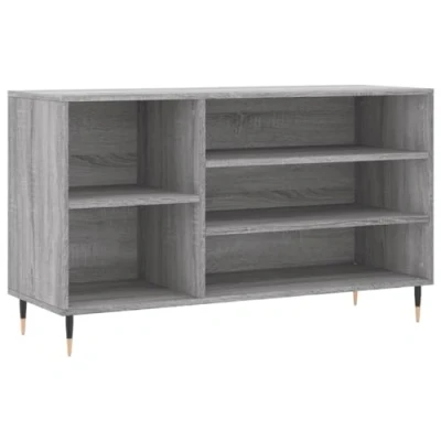 Image of vidaXL Shoe Cabinet Engineered Wood Storage Unit with Metal Legs Grey Sonoma Ample Compartment Space Decorative &amp; Functional