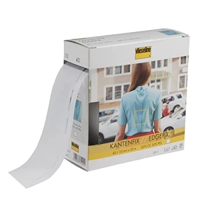 Image of Plush Addict Iron On Edgefix Folding Stabiliser Tape for Sewing, Dressmaking, Quilting, DIY Craft and Accessories White 5 METRE x 5cm Wide