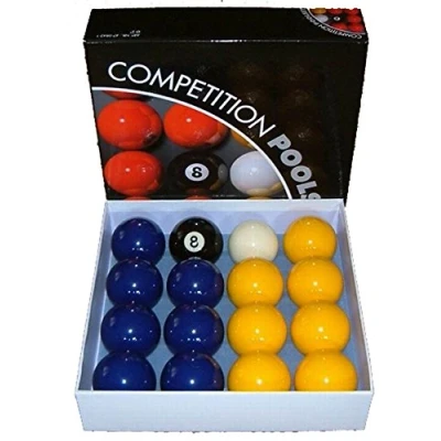 Image of Competition Pool Ball Set Blue and Yellow UK