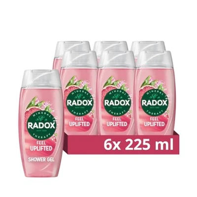 Image of Radox Mineral Therapy Feel Uplifted Shower Gel with Grapefruit &amp; Ginger Scent 225 ml (Pack of 6)