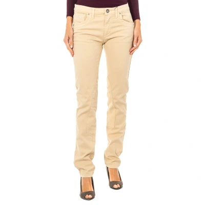 Image of La Martina Womens Stretch elastic pants with skinny cut hems LWT010 woman Beige Cotton Size 31 (Waist)