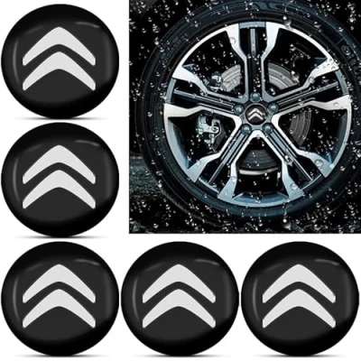Image of FUWUDI 4 Pcs Wheel Center Cap Sticker for Citroen C1 C2 C3 C4 C5 C6 C8 C4L DS3 56mm, Trim Sticker, Badge Emblem Decal, Hub Caps Stickers, Stickers