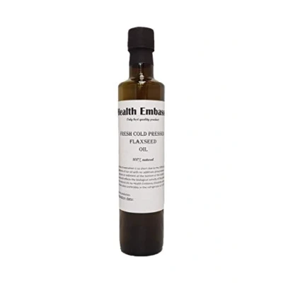 Image of Health Embassy Fresh Cold Pressed Flaxseed Oil (Linum usitatissimum L.) Linseed (250ml)
