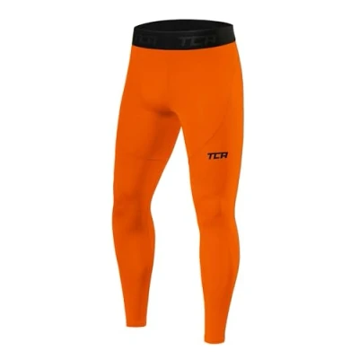 Image of TCA Men Pro Performance Compression Leggings Thermal Base Layer Tights Orange, M