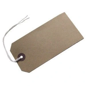 Image of 50 MED Brown/Buff (Manilla) Strung 96 x 48 mm Tag/Tie On Luggage Craft Labels 3 by Merit, Brown, Individual Packaging, Medium, Buffalo
