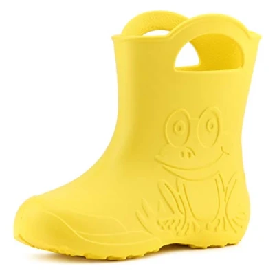 Image of Ladeheid Children&#039;s Girl&#039;s Boy&#039;s EVA Wellington Boots Rain Shoes LA CA 01 (Yellow, 8.5/9 UK)