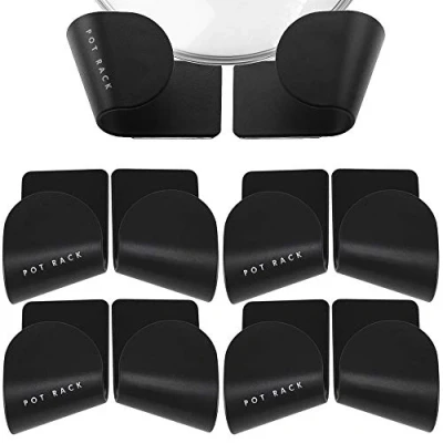 Image of Rayong 10Pcs Pot Lid Rack Premium Wall Mounted Self Adhesive Pan Organizer Holder, Suitable for Various Sizes