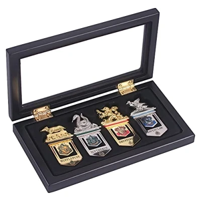 Image of The Noble Collection Harry Potter Hogwarts Bookmarks 6.3in (16cm) Display Set of 4 Metal House Officially Licensed Film Movie Gifts Stationery