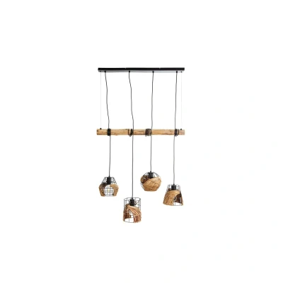 Image of Java Bar Pendant Ceiling Light Black 4x E27