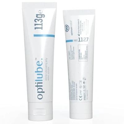 Image of OptiLube Tubes Sterile Lubricating Jelly for Insertion of Medical Devices in 5g, 42g, 82g, and 113g Tubes, Water Soluble Lubricant with Easy to Use Flip Cap (113g x 1)