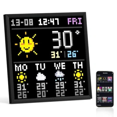 Image of Divoom Pixoo 64 WiFi Pixel Art Display Digital Photo Frame with a 64x64 LED Panel, Unique Lighting Decoration w/App Control