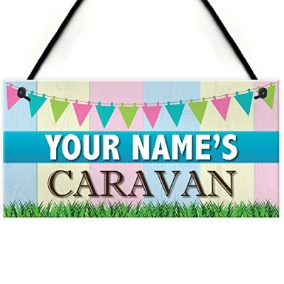 Image of RED OCEAN Personalised Caravan Campervan Family Friend Gift Hanging Plaque Home Door Sign