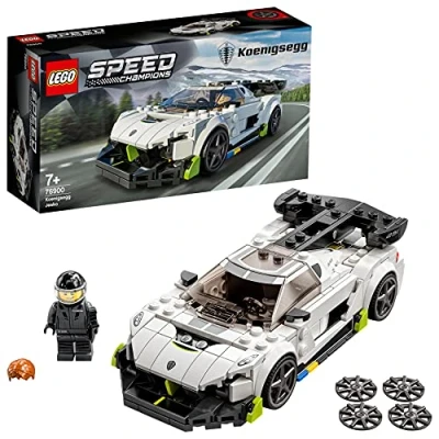 Image of LEGO 76900 Speed Champions Koenigsegg Jesko Racing Sports Car Toy with Driver Minifigure, Racer Model Set for Kids