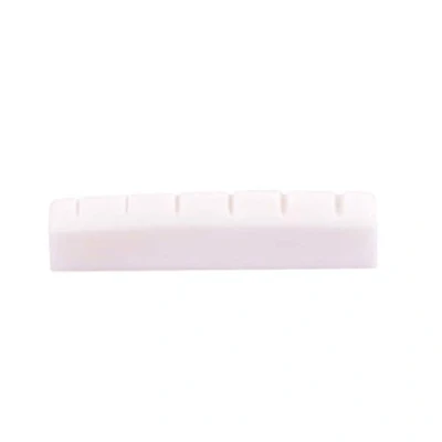 Image of Alnicov 1Pcs 6 String Electric Bone Nut Slotted Replacement(44x5x10mm),Flat Bottom