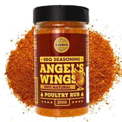 Image of Angel&#039;s Wings BBQ Chicken Rub 100% Natural Aromatic Seasoning Perfect Blend Of Spices For Amazing And Grill Dishes Large Jar (210g)