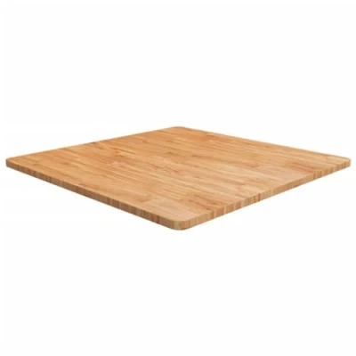 Image of vidaXL Solid Wood Oak Square Table Top Light Brown 90x90x2.5cm Treated Desktop