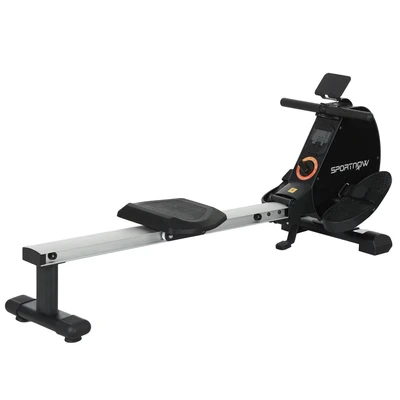 Image of SPORTNOW Folding Rowing Machine, 16 Level Magnetic Rower Machine with Dual Aluminium Slid Rail and LCD Monitor, Vertical Storage, for Home Gym Cardio Training, 150kg Weight Capacity