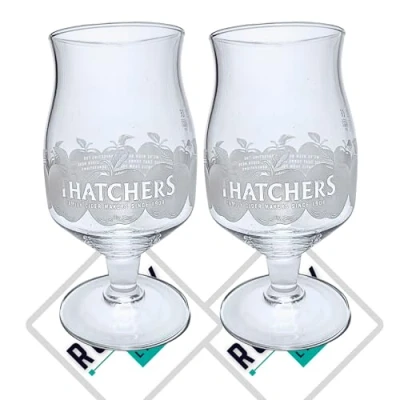 Image of 2 x Roxley Thatchers Saxon Half Pint Glass X2 Cider Glasses Man Cave Pub Club