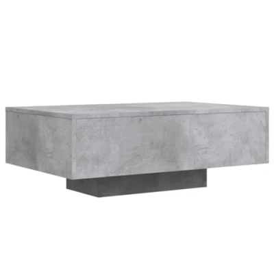 Image of vidaXL Modern Coffee Table with Customisable LED Lights Concrete Grey Engineered Wood Ideal for Living Room or Office