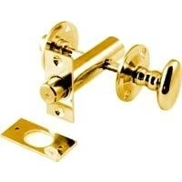 Image of Ironmongery World Brass W/C Toilet Bathroom Lock Door Bolt Thumb Turn + Emergency Release