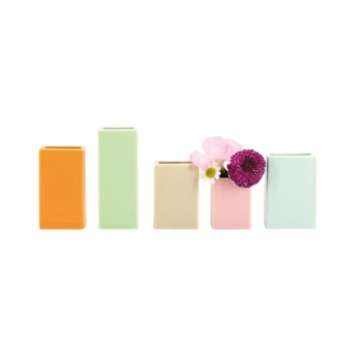 Image of Remember Porcelain Vase, Set of 5 Modern Design for Spring Decoration, Perfect Weddings, Parties and Gifts