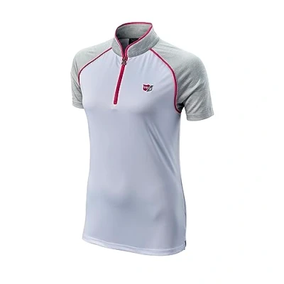 Image of Wilson Staff Women&#039;s Golf Polo Shirt, Scalloped Collar Polo, Short sleeve, Polyester