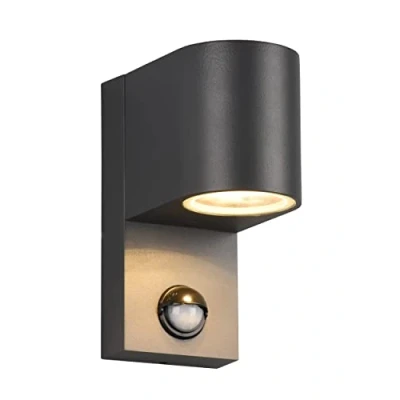 Image of Webmarketpoint Round Wall Light Roya Anthracite Motion Sensor IP44 Trio Lighting