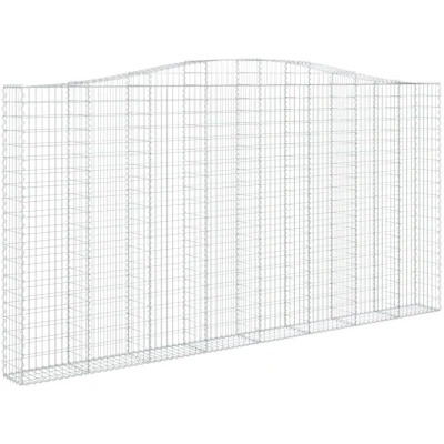 Image of vidaXL Arched Gabion Basket 400x30x200/220 cm Galvanised Iron