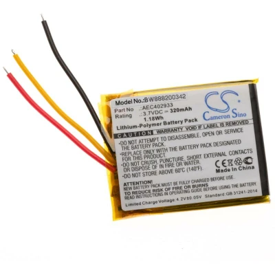 Image of vhbw Battery Replacement for AKG AEC402933 Wireless Headset Headphones (320 mAh, 3.7 V, Li polymer)