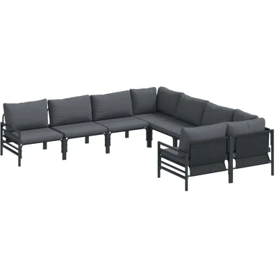 Image of Vidaxl Garden Sofa Set 8 pcs Anthracite Steel