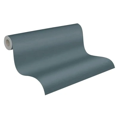 Image of A.S. Création Plain Wallpaper Cuba Non Woven 10.05 m x 0.53 Blue Made in Germany 371783 37178 3