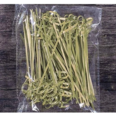 Image of AILEXI Cocktail Sticks 100 Counts Wooden Toothpicks Party Supplies frill finger food fruits sandwich nibbles Bamboo Knotted