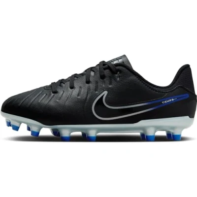 Image of NIKE Legend 10 Academy Football Shoe, Black/Chrome Hyper Royal, 2.5 UK
