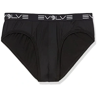Image of Evolve Men&#039;s Micro Sport 3 Pack No Show Brief, Black, S
