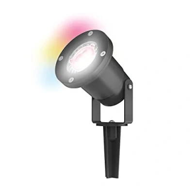 Image of 4lite Outdoor Spike Light (Black) IP65 Rated Garden Single Spot Supplied with a 2700k 6500k Smart GU10 Bulb 4L2/2010 4Yr Guarantee