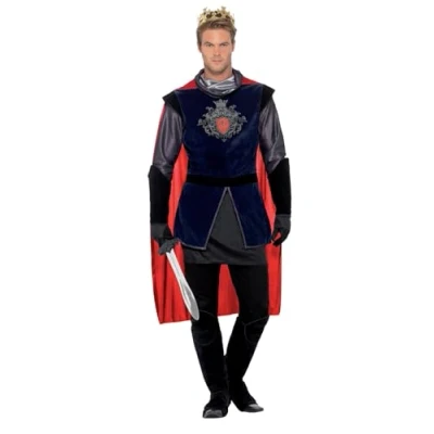 Image of Smiffys Deluxe King Arthur Costume, Black, L Size 42 44