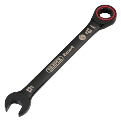 Image of Draper Expert HI TORQ Metric Ratchet Combination Spanner, 13mm, Black