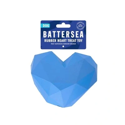 Image of Rosewood Battersea Rubber Heart Treat Dispensing Dog Toy, 15cm x 12cm Durable, Interactive Toy for Treats, Chewing, and Engaging Playtime with Dogs