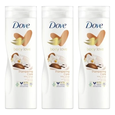 Image of Dove Body Love Pampering Care Lotion with Shea Butter and Vanilla, 400 ml for Dry Skin Click &#039;𝗖𝘂𝘀𝘁𝗼𝗺𝗶𝘀𝗲 𝗡𝗼𝘄&#039; to Make Your Bulk Buy!