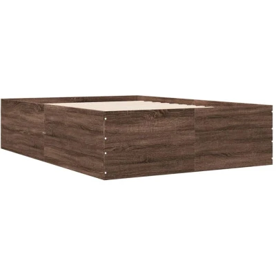 Image of vidaXL Bed Frame without Mattress Brown Oak 135x190 cm Double