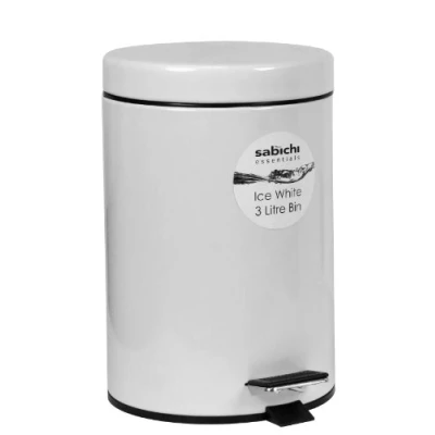 Image of Sabichi 3 Litre Round Pedal Bin, White