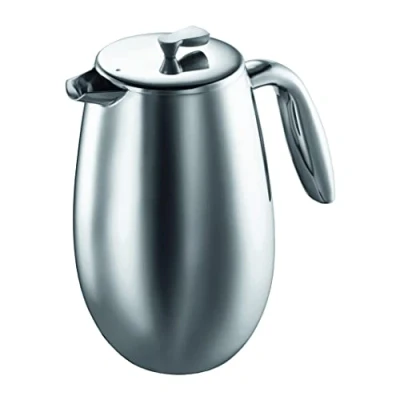 Image of BODUM Columbia 8 Cup Double Wall French Press Coffee Maker, Stainless Steel, 1.0 l, 34 oz