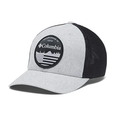 Image of Columbia Unisex&#039;s Mesh Ball Cap Grey Heather/Black/Flag, X Large