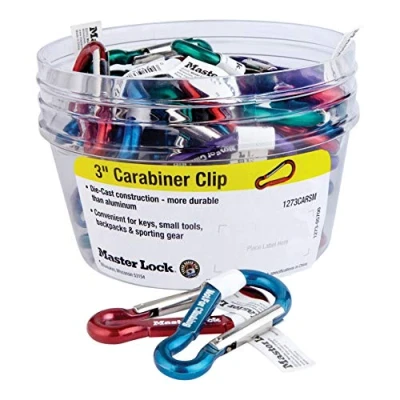 Image of Masterlock 1270CARB M/Lock Mixed Colour Carabiner Bowl 100PCE