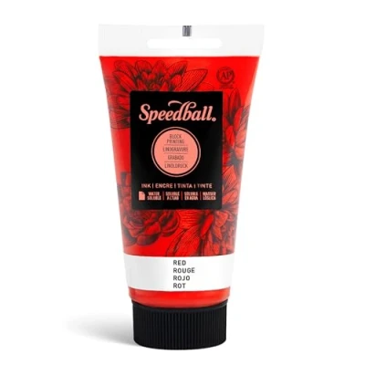Image of Speedball Art Products 75cc Water Soluble Block Ink Red, 2.5oz