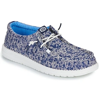 Image of HEYDUDE Wally Surf Wash Navy Blazer/White Slip On Shoes for Male Size 9