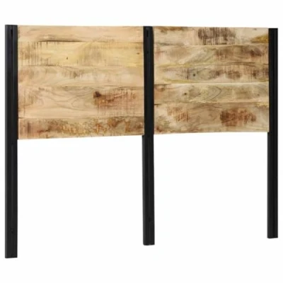 Image of vidaXL solid mango wood and iron headboard/bedhead 140cm freestanding design for bedroom