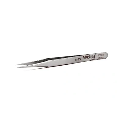 Image of Weller Erem M5S Micro Tweezers, Very Pointed Tips, EG for Precision Work Under A Microscope