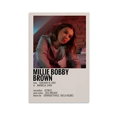 Image of ZHYU Movie Posters Millie Bobby Brown Poster Decorative Painting Canvas Wall Art Living Room Bedroom 08x12inch(20x30cm)